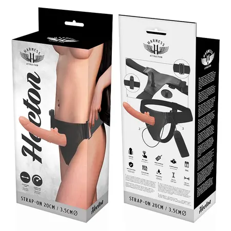 Harness Attraction Hector Intimni Sistem 20 cm Vibrirajući i Rotirajući, Crna
