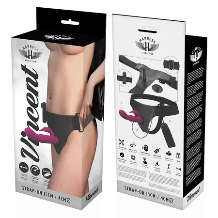 Harness Attraction Vincent Rabbit Vibrator Sistem 15x4 cm Crna