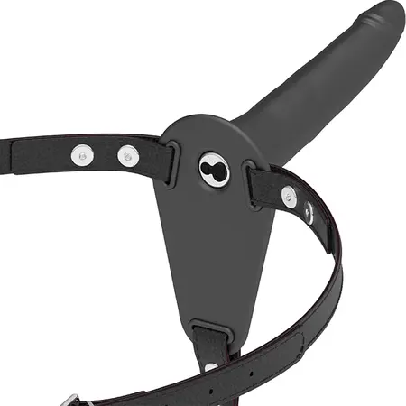 Fetish Submissive Silikonski Strap-On Sistem Crna 15 cm, 10 Režima Vibracije