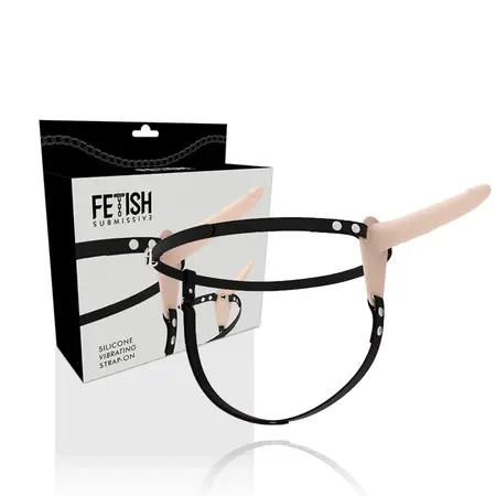 Fetish Submissive Silikonski Strap Sistem 15 cm Flesh - Vibrirajući, Podesiv