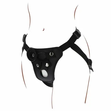Get Real Pleasure Pojas Crni - Podesivi Sistem Udobnosti, 3 Silikonska Prstena
