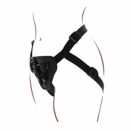 Get Real Podesivi Strap-On Pojas Crni - Univerzalno Prijanjanje, 3 Silikonska Prstena