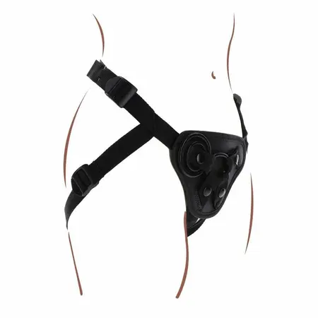 Get Real Podesivi Strap-On Pojas Crni - Univerzalno Prijanjanje, 3 Silikonska Prstena