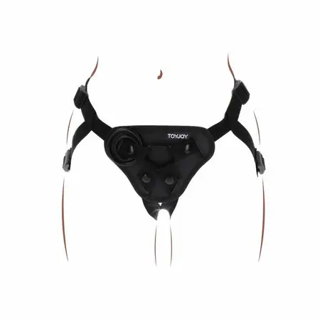 Get Real Podesivi Strap-On Pojas Crni - Univerzalno Prijanjanje, 3 Silikonska Prstena
