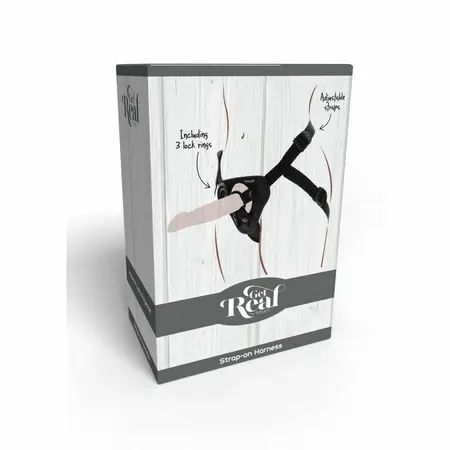 Get Real Podesivi Strap-On Pojas Crni - Univerzalno Prijanjanje, 3 Silikonska Prstena
