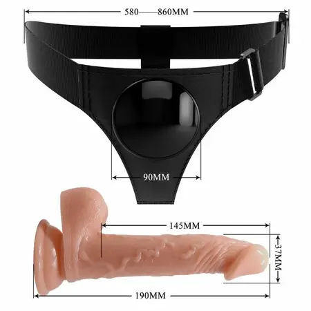 Pretty Love Kevin Universal Harness Set with 19 cm Anatomical Insert, Beige