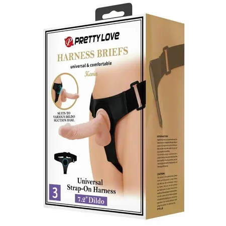 Pretty Love Kevin Universal Harness Set with 19 cm Anatomical Insert, Beige