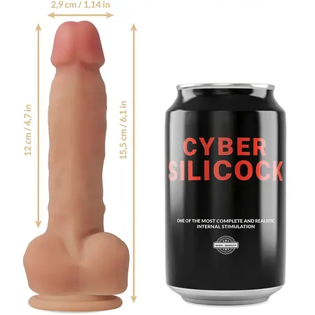 CYBERSILICOCK Ansel Intimni Sistem sa Pojasom i 3 Silikonska Prstena 15.5cm Beige