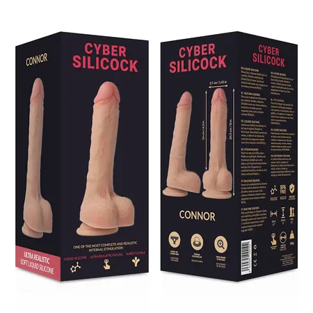 CYBERSILICOCK Connor Liquid Silicone Strap-On Set sa Pojasom i 3 Prstena 20.5 cm