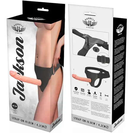 Harness Attraction Jackson Sistem Pojaseva Strap-On 19.8 cm x 4.2 cm Crni