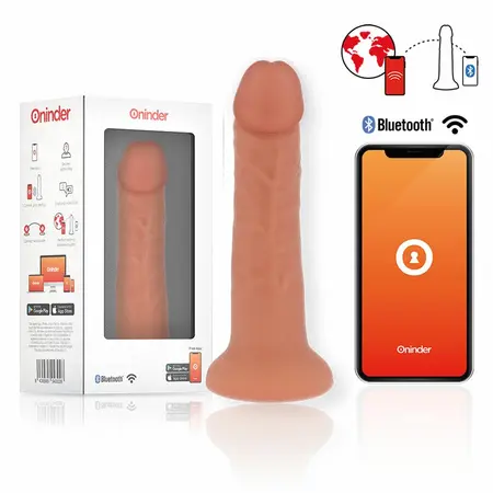 ONINDER Bogota Medium Vibrirajući silikonski uređaj 9 načina Aplikacijom upravljanje 20cm Bež