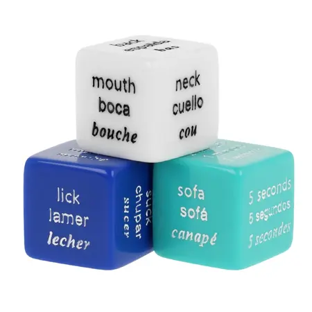 WATERFEEL Senzualna Igra sa Kockicama - Multilingvalni Set sa Satenskom Torbicom, 2cm