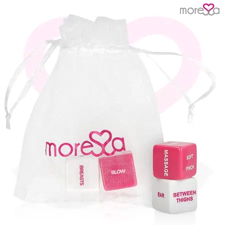 Moressa Set Igre sa Kockicama Engleski - Smola, 2 Kockice i Satenska Torba, 2cm