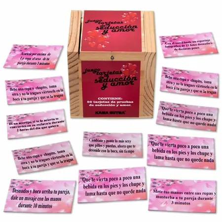 Diablo Picante The Love Box Game - Olive Wood Challenge Set 50 Cards