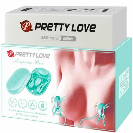 Pretty Love Surprise Box Blue Electro Stimulacija Intimne Klešte USB