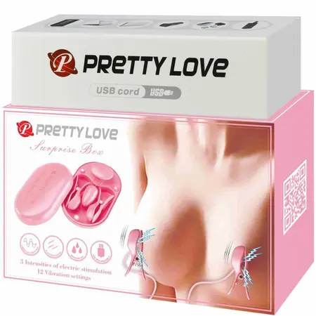 Pretty Love Surprise Box Pink E-Stim Intimne Pincete, 12 Modova, USB