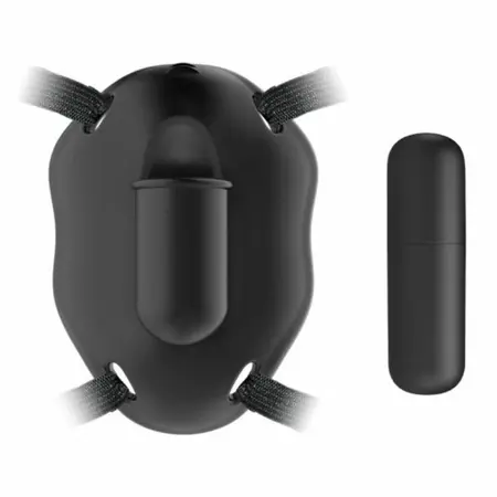Pretty Love Carter Adjustable Vibrating Intimate Harness, 12 Modes, USB, Black