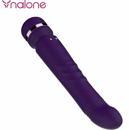 Nalone Yoni Dvostrani Silikonski Masažer 230mm, 7 Modova, Ljubičasta