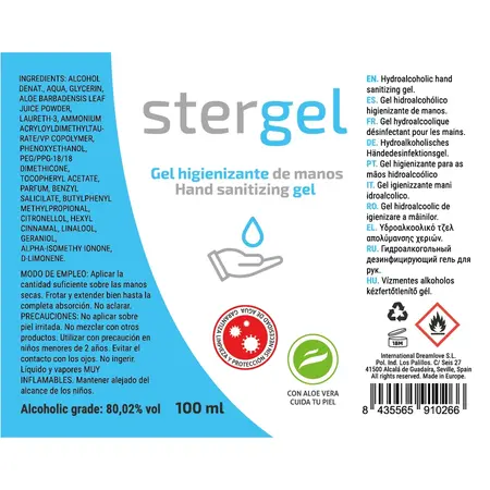 STERGEL Hidroalkoholni Gel za Ruke Aloe Vera 100ml – Napredna Higijenska Formula