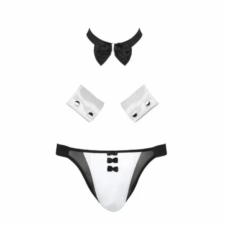 Passion Alfrojo S/M Crni – Elegantni Mrežasti Slip sa Ukrasnim Detaljima