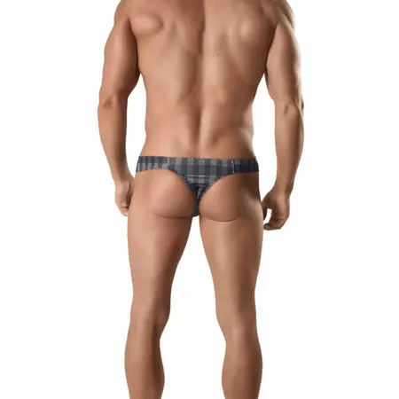 ANAIS MEN Aegis Thong S - Grey Checkered Premium Comfort Underwear