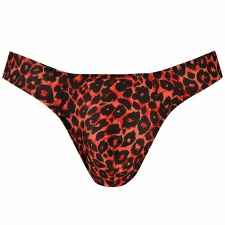 ANAIS Men TRIBAL String S Red Microfiber Animal Print