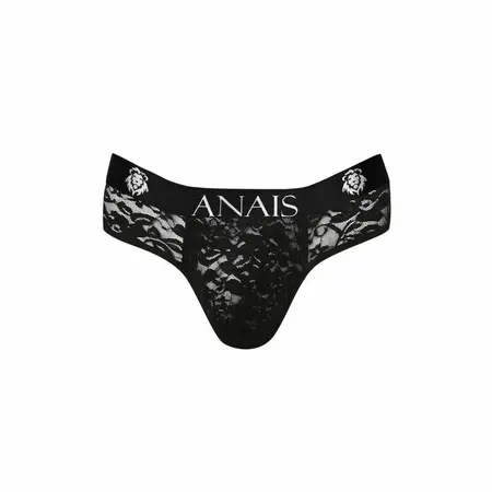 ANAIS MEN Romance Black Lace Thong M - Comfort Fit, Floral Design