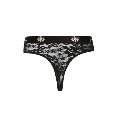 Anais Men Romance Black Lace Thong S - Floral Pattern, Comfortable Fit