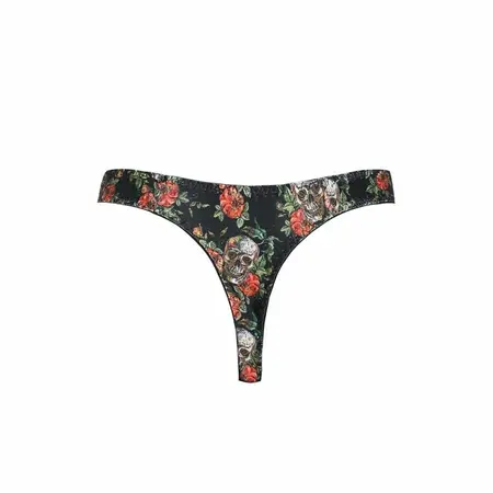 Anais Men Power String L - Men's Thong with Rose & Skull Print, Size L