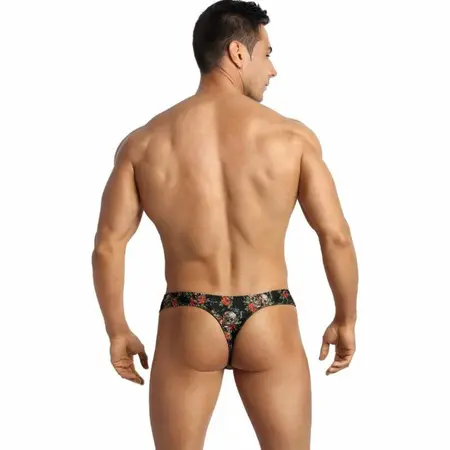 Anais Men Power String S - Modern Thong with Rose & Skull Design