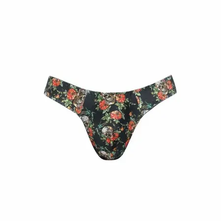 Anais Men Power String S - Modern Thong with Rose & Skull Design