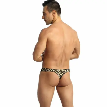 ANAIS MEN Mercury String L - Animal Print Microfiber, Wide Waistband