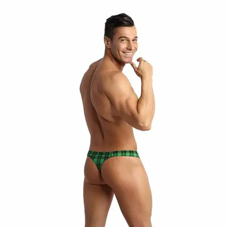 Anais Men MAGIC String M - Green & Black Checkered Comfort Briefs