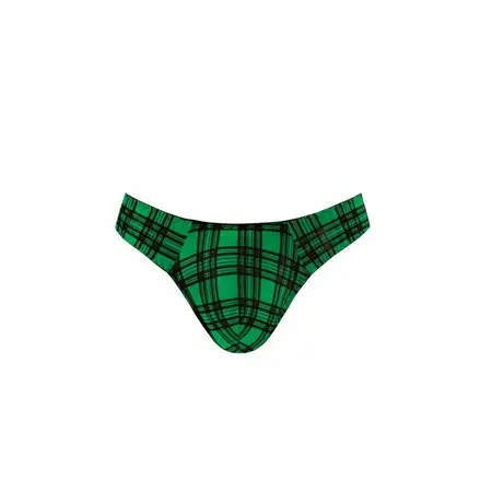 Anais Men MAGIC String M - Green & Black Checkered Comfort Briefs