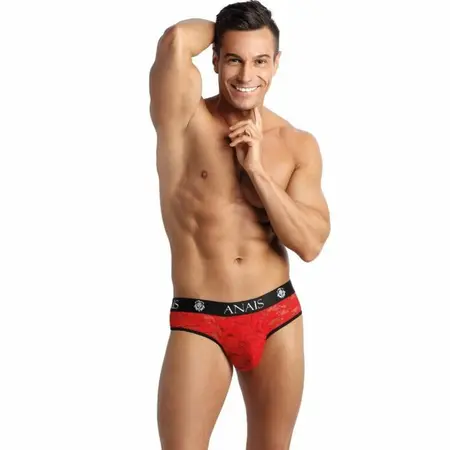 Anais Men Brave String M Red Floral Lace Thong for Men