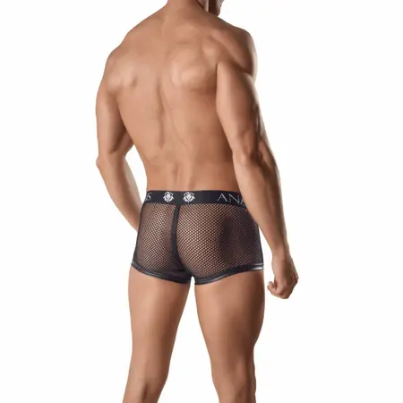 ANAIS MEN ARES Boxer Briefs L - Sporty Mesh & Leather Look, Black