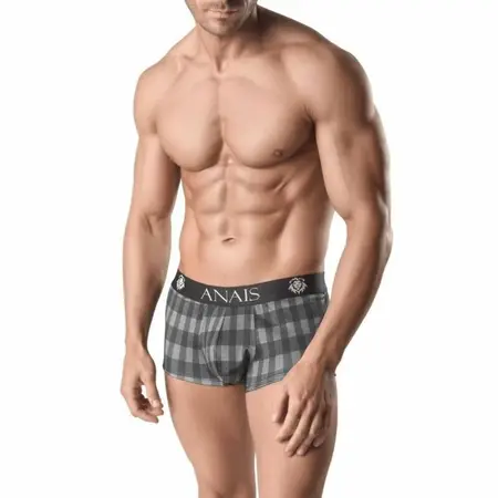 Anais Men Aegis Boxer L - Sporty Checkered Gray Performance Underwear
