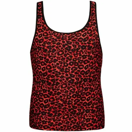 Anais Men TRIBAL Top XL - Crvena mikrofibra, zivotinjski print, bez rukava