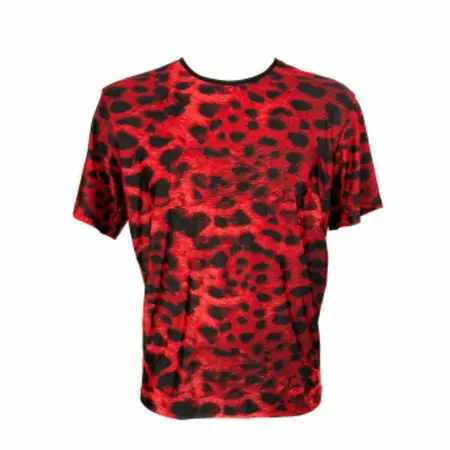 ANAIS MEN Savage T-Shirt L - Red Microfiber, Animal Print, Perfect Fit
