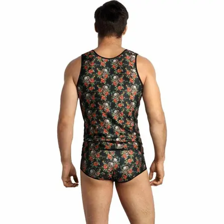 ANAIS MEN POWER Top XL - Bez Rukava Modal Košulja sa Printom Lobanje i Ruže