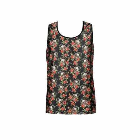 ANAIS MEN POWER Top XL - Bez Rukava Modal Košulja sa Printom Lobanje i Ruže