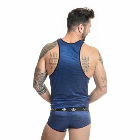 ANAIS MEN Naval Top XL - Mornaričko Plava Tila sa Satenskim Prugama