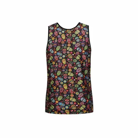 Anais Men Mexico Top M Sleeveless Modal Floral Skull Print