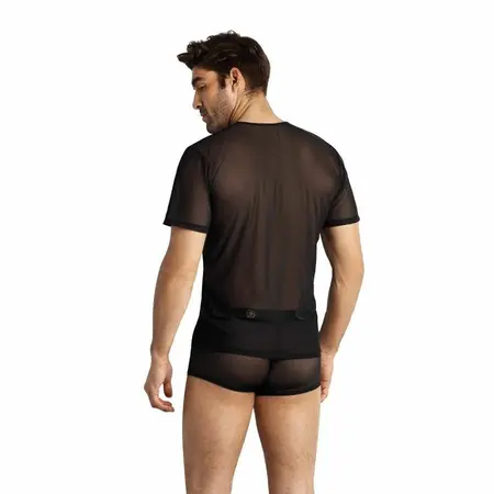 ANAIS MEN Eros Tulle T-Shirt Black M - Premium European Mesh Design