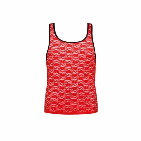 ANAIS Men Brave Top XL - Crvena Cvetna Čipkana Košulja Bez Rukava