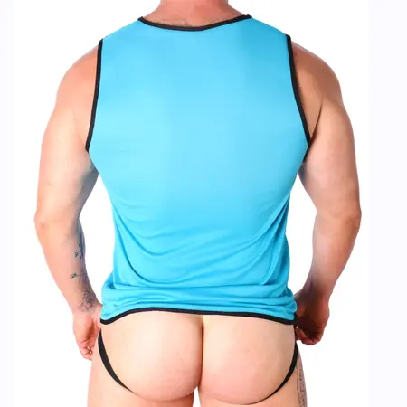 Macho Blue Sports T-Shirt L/XL Lightweight Polyamide Blend
