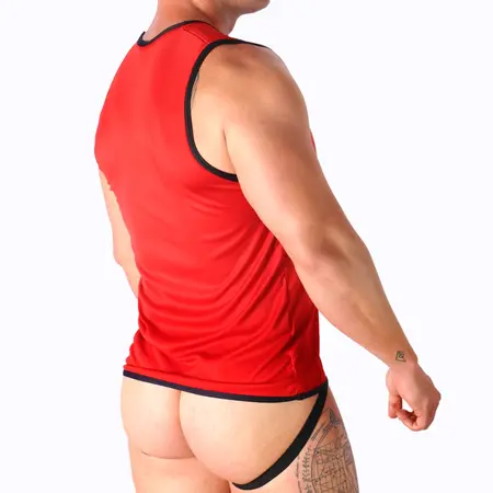 Macho Sport Red T-Shirt S/M - Lightweight Performance Polyamide Blend