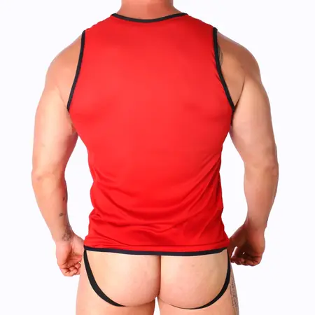 Macho Sport Red T-Shirt S/M - Lightweight Performance Polyamide Blend