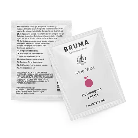 BRUMA Aloe Vera Gel za Klizanje na Vodenoj Bazi Bubblegum 6ml Hidrirajuća Formula