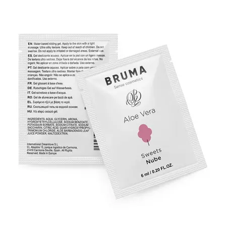 BRUMA Aloe Vera Gel za Klizanje na Vodenoj Bazi 6ml - Aroma Slatkiša, Putna Veličina